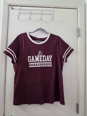 NWT Lane Bryant "It's Gameday" Women's Short Sleeve Tee - Maroon